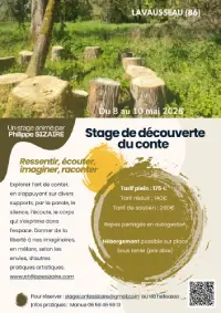 flyer du stage découverte du conte du 8 au 10 mai 2026