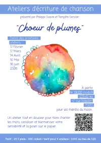 Atelier d&rsquo;écriture de chanson Choeur de Plumes du mardi 17 mars