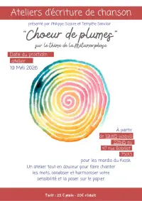 affiche atelier d'écriture Métamorphoses Paris 19 mai 2026